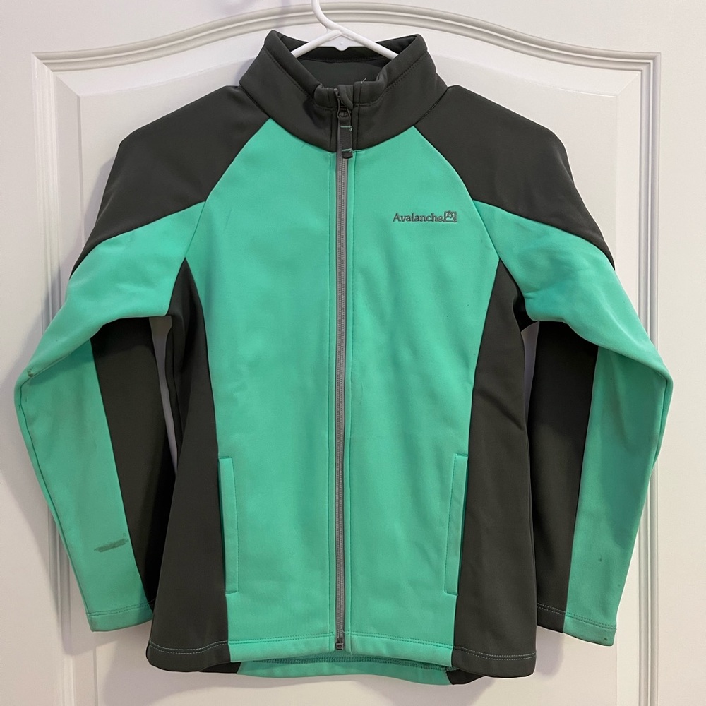 Avalanche Fleece Jacket Teal & Grey in Size Medium
